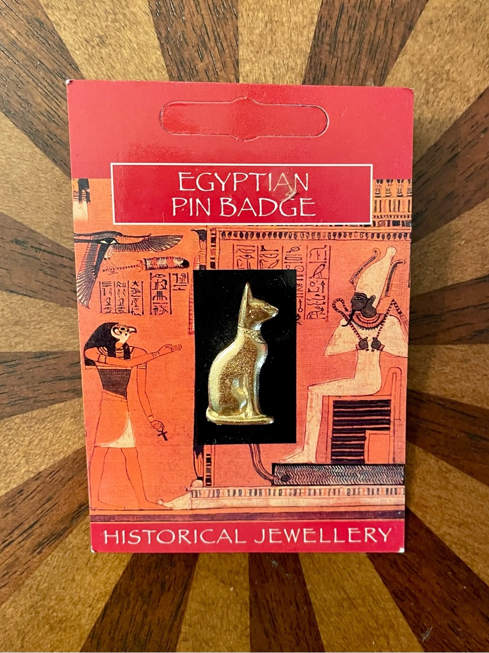 New Bastet Gold Plated Brooch Pin Ancient Egyptian Cat Historical Jewelry Bast